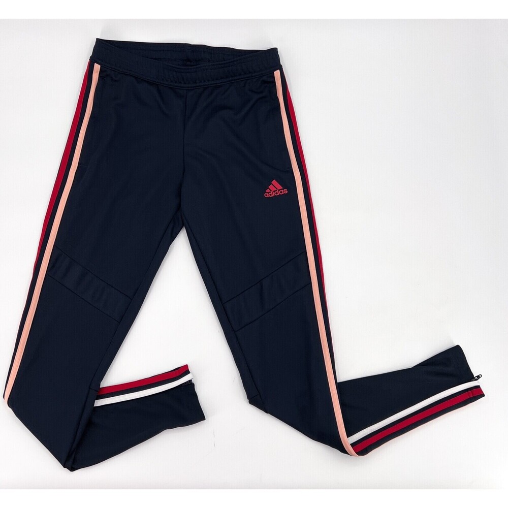 Adidas Pants Jogger Womens Extra Small Climacool Navy Striped Tapered Leg 26x30
